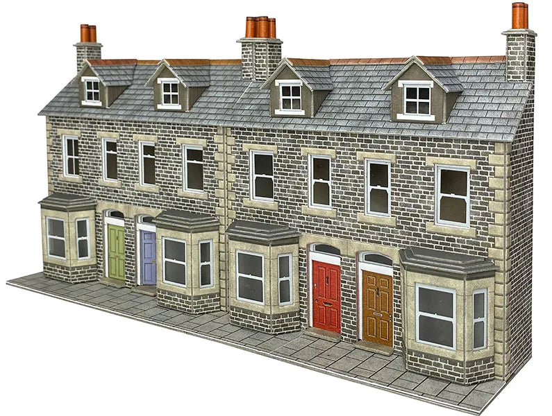 Low Relief Terraced House Fronts - Stone Built Low Relief Terraced House Fronts - Stone Built