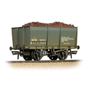 37-400C 16T Steel Slope-Sided Tippler Mineral Wagon BSC Grey - Weathered