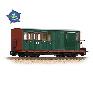 Bachmann 394-080 Ffestiniog Railway Brake Third No. 10 FR Green with Red Ends