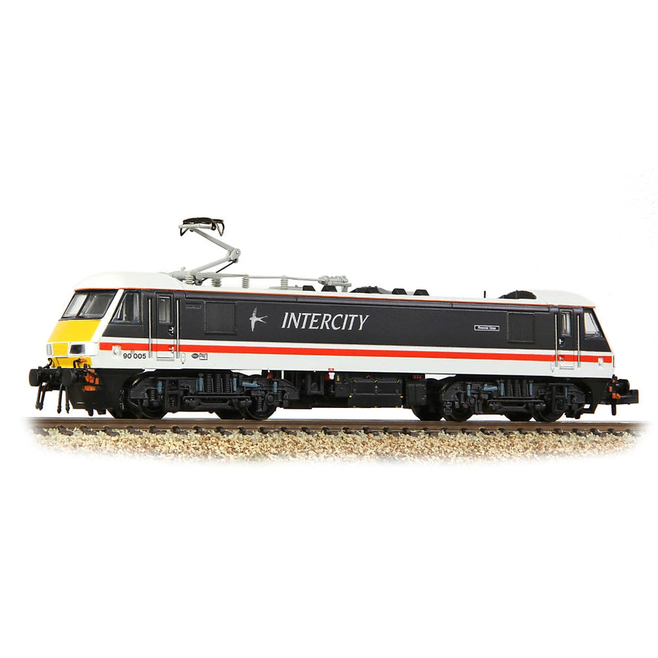 371-780SF Class 90 No. 90 005 Financial Times-Intercity Swallow  Sound fitted