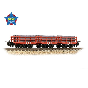 393-228 - OO-9 Dinorwic Slate Wagons with sides 3-Pack Red [WL]