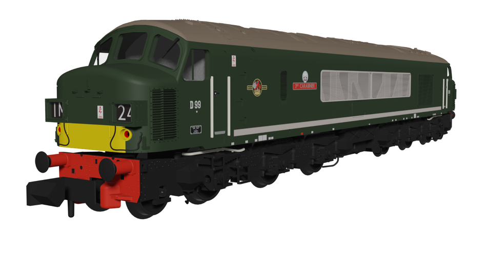 948102 Class 45 D99 "3rd Carabinier" BR Green With Small Yellow Panels Diesel Locomotive