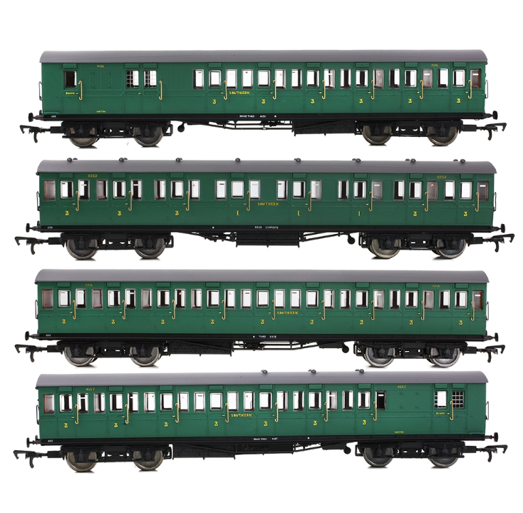EFE Rail E86022 LBSCR 54ft 'Isle of Wight' 4-Coach Pack SR Malachite Green No. 485
