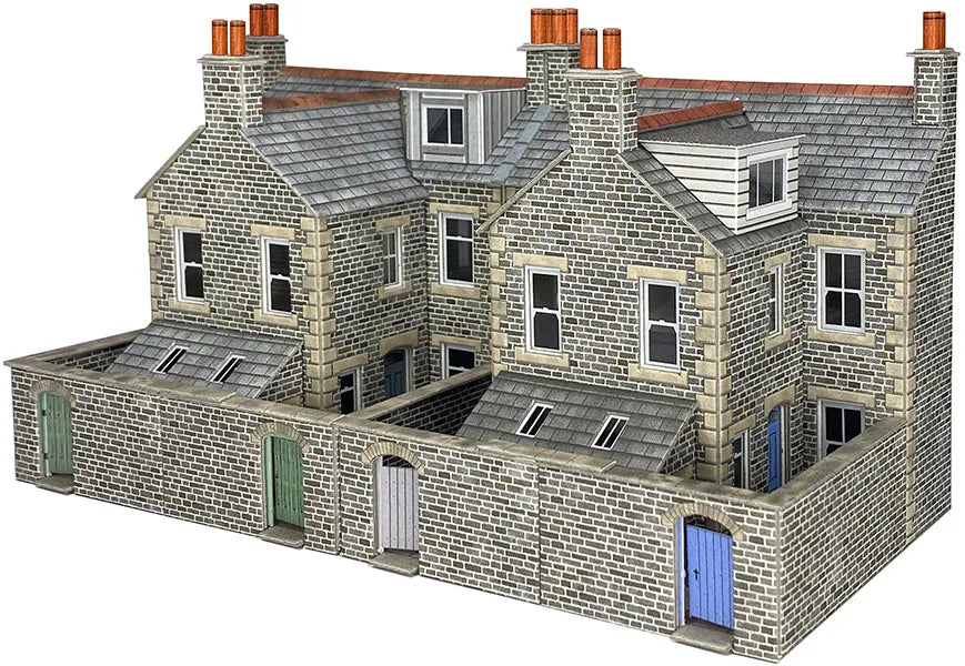 PO305 Low Relief Terraced House Backs – Stone