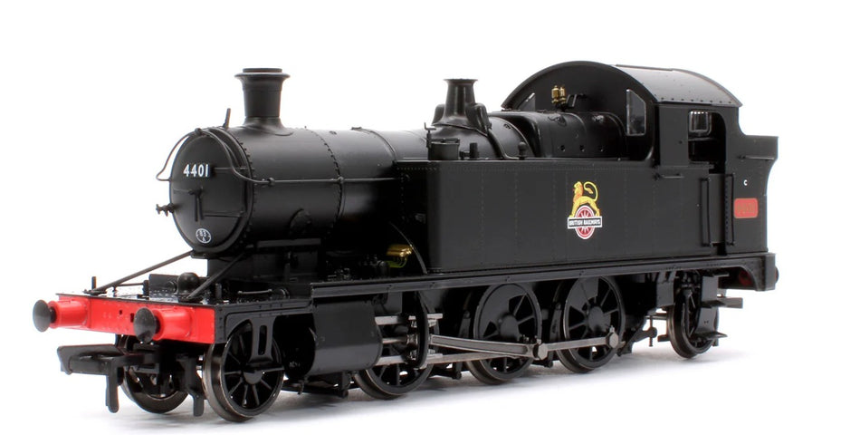 Rapido Trains UK 951008 GWR 44XX ‘Small Prairie’ BR Early Crest Plain Black No.4401 2-6-2T Steam Locomotive