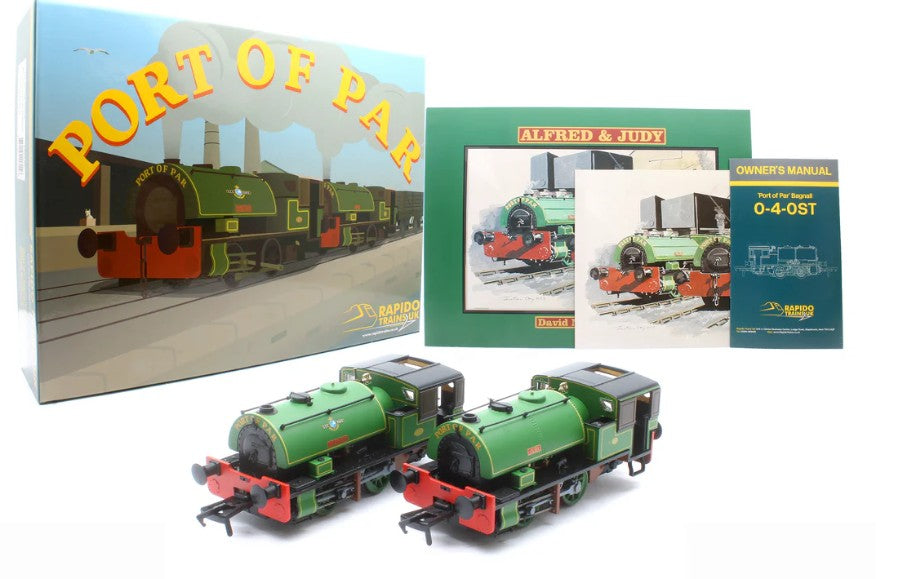 Rapido Trains UK 968002 Port of Par Bagnalls Twin Pack - Lined Light Green (As Preserved) Steam Locomotive