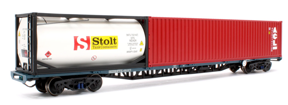 38-628C BR FFA Inner Flat BR Blue (TOPS) No. 602332 & 40ft & Tank ISO Containers