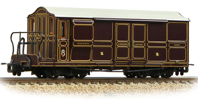 394-076 Ffestiniog Railway Curly Roof Van No.1 FR Lined Plum