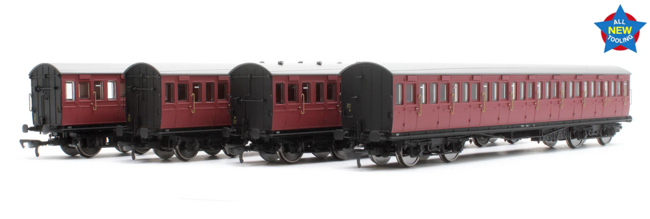 E86023 EFE Rail LBSCR 54ft Isle of Wight 4-Coach Pack BR Crimson