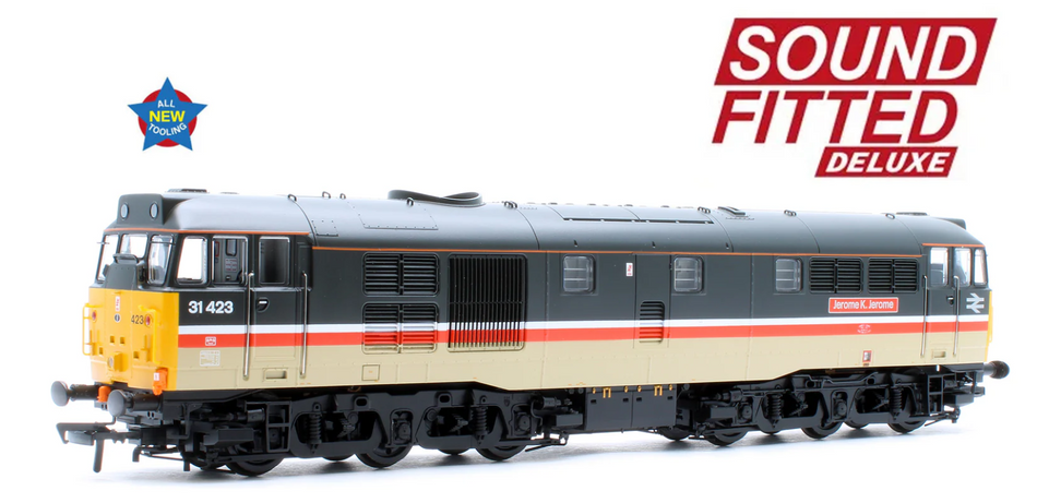 35-827SFX Class 31/4 Refurbished 31423 'Jerome K. Jerome' BR InterCity (Mainline) Diesel Locomotive - DCC Sound Deluxe