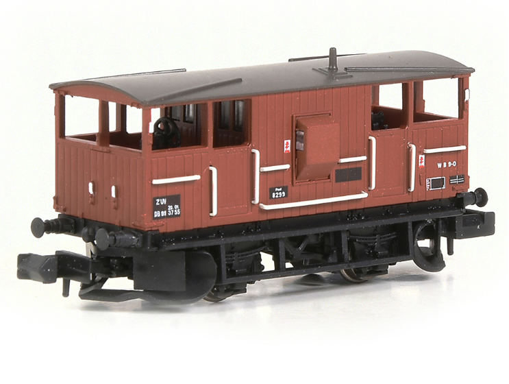 E87540 BR 20T 'Shark' Ballast Plough Brake Van BR Bauxite (Departmental) N Gauge