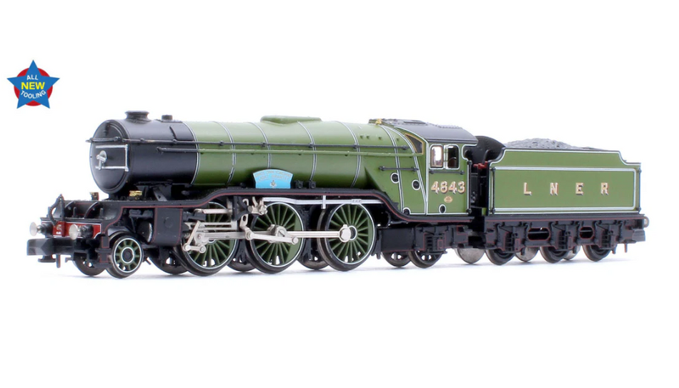 372-611 LNER V2 4843 'Kings Own Yorkshire Light Infantry' LNER Lined Green Steam Locomotive