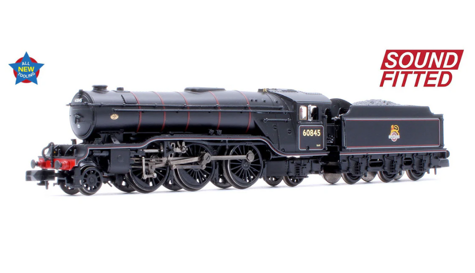 372-612SF LNER V2 60845 BR Lined Black (Early Emblem) Steam Locomotive - DCC Sound