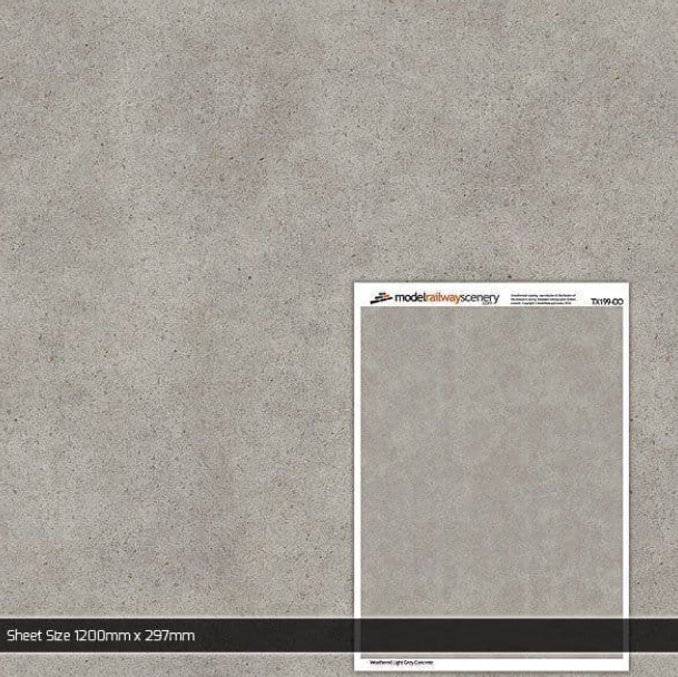 TX199 OO/HO Weathered Light Grey Concrete Texture Paper (x5)
