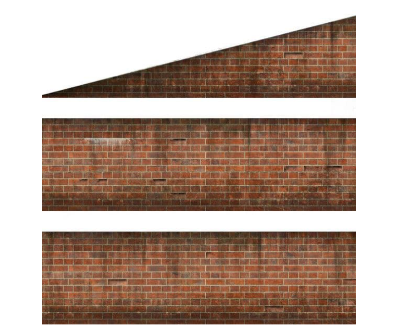 TX258 OO/HO English Bond Weathered Red Brick Platform Wall