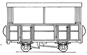 Dundas - OO-9 4 Wheel Coach 2 Compartments - DM34