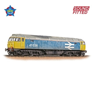 Bachmann 35-421SF - Class 47/4 47526 BR Blue (Large Logo) [Weathered/Sound Fitted]